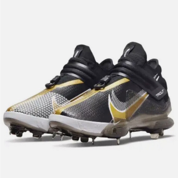 Nike Zoom Force Trout 7 Black Gold White Men’s Baseball Cleats sz 8 CI3134 012 - Picture 1 of 5